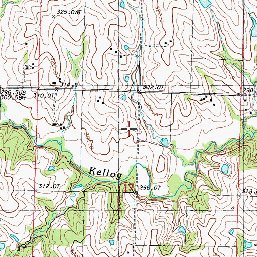Topographic Map of Oak Grove School (historical), MO