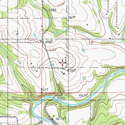 Topographic Map of Oak Hill Church, MO