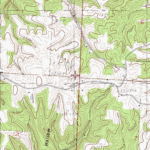 Topographic Map of Oak Hill School (historical), MO