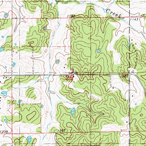 Topographic Map of Oak Ridge School, MO