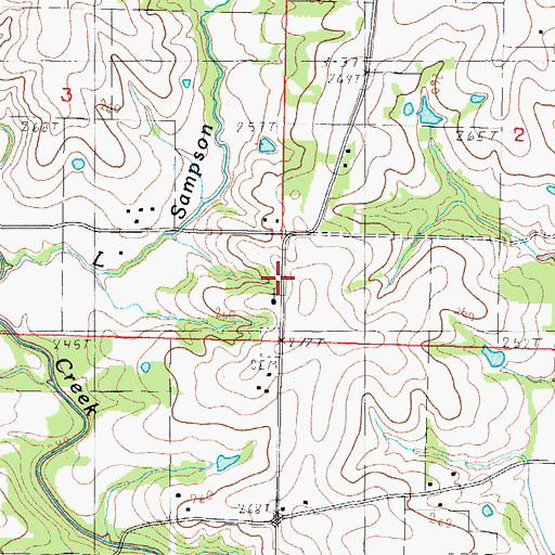 Topographic Map of Oak Ridge School (historical), MO