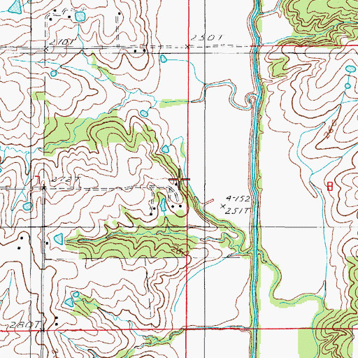 Topographic Map of Oak Ridge School, MO