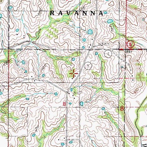 Topographic Map of Oak School, MO