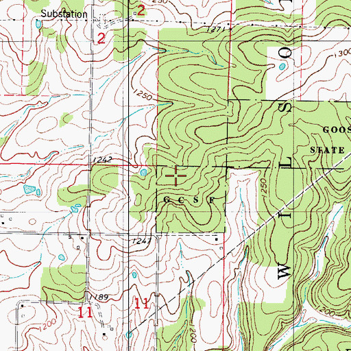 Topographic Map of Oak Summit School (historical), MO