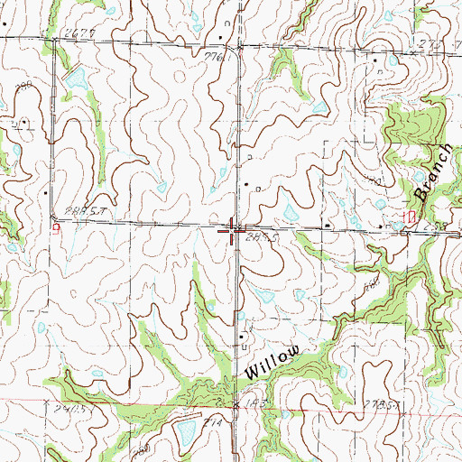 Topographic Map of Oakland School (historical), MO