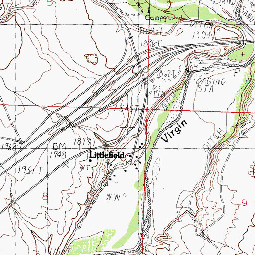 Topographic Map of Littlefield, AZ