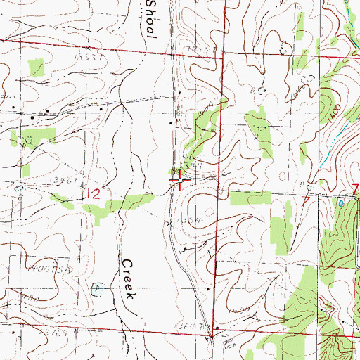 Topographic Map of Oklahoma School (historical), MO