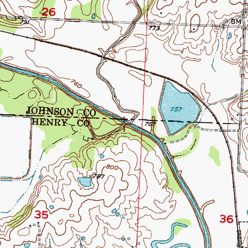 Topographic Map of Old Channel Big Creek, MO