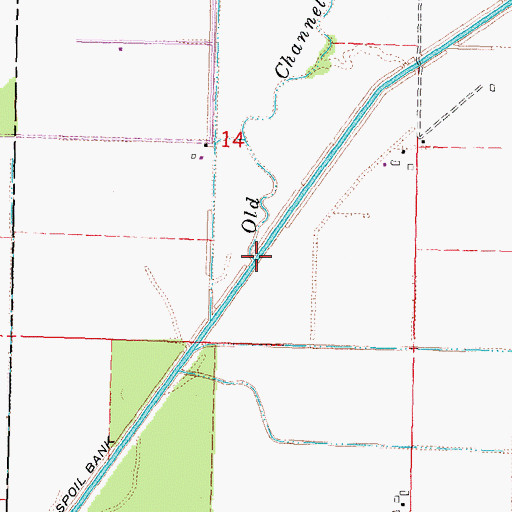 Topographic Map of Old Channel Hubble Creek, MO