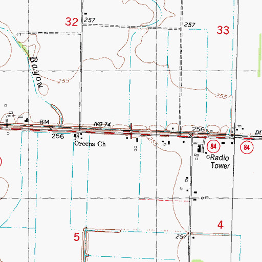 Topographic Map of Old Channel Little River, MO