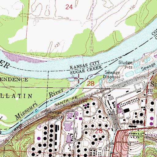 Topographic Map of Old Channel Missouri River, MO