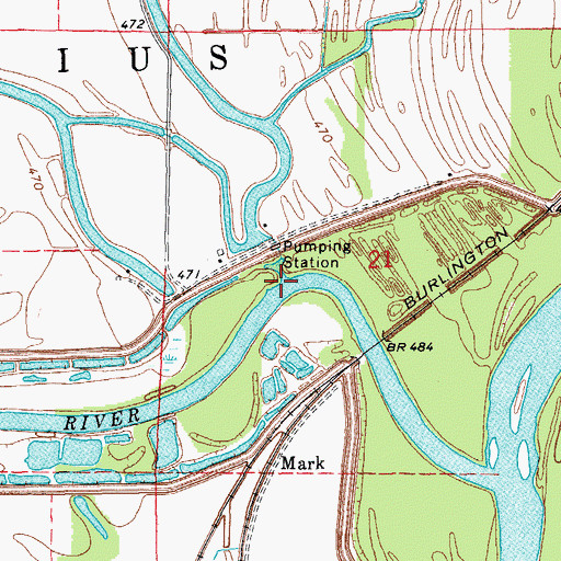 Topographic Map of Old Channel North Fabius River, MO