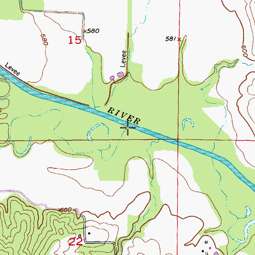 Topographic Map of Old Channel North Fabius River, MO