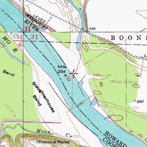 Topographic Map of Old Channel Salt Creek, MO