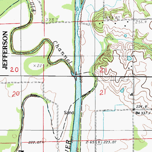 Topographic Map of Old Channel Thompson River, MO