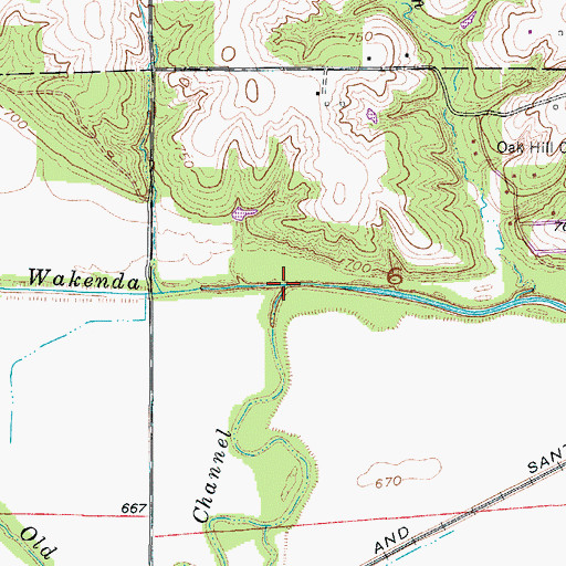 Topographic Map of Old Channel Wakenda Creek, MO
