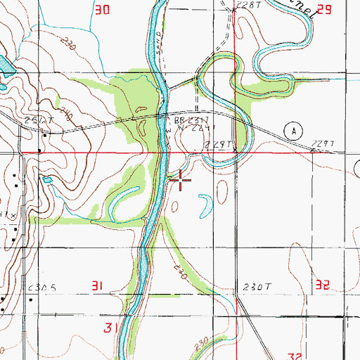 Topographic Map of Old Channel Weldon River, MO
