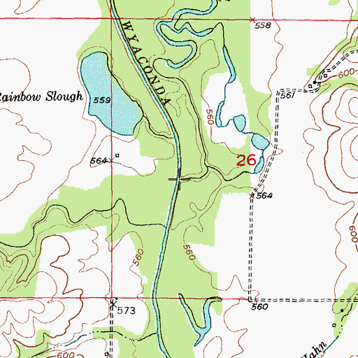 Topographic Map of Old Channel Wyaconda River, MO