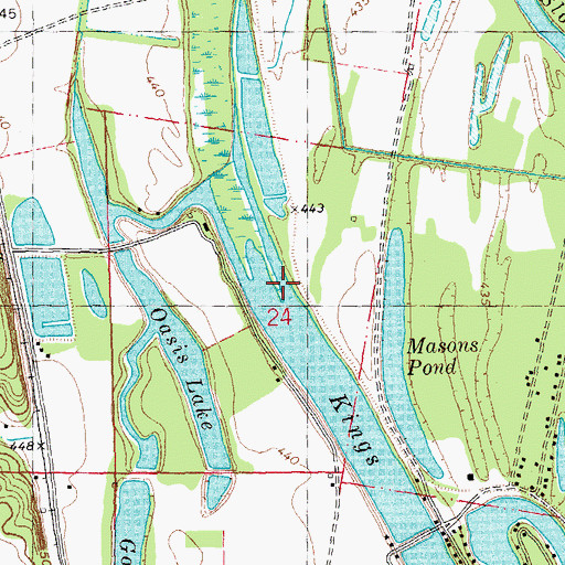 Topographic Map of Old Kings Lake Creek, MO