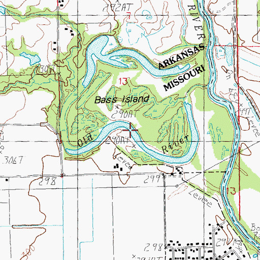 Topographic Map of Old River, AR