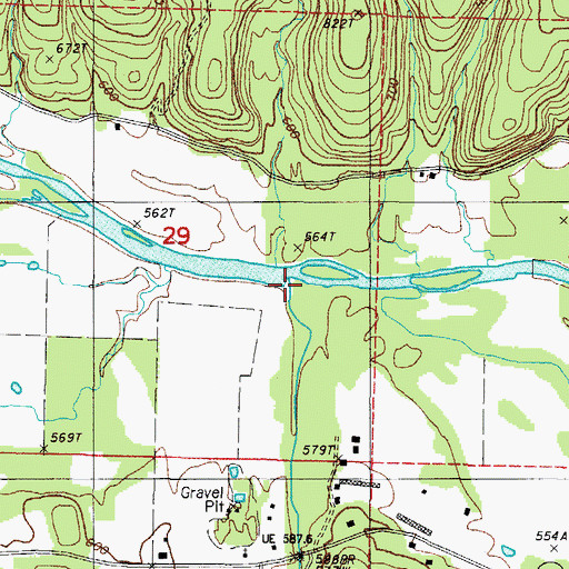 Topographic Map of Little Cedar Creek, AR