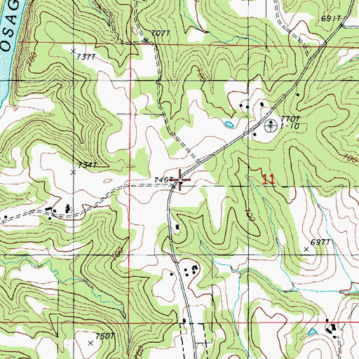 Topographic Map of Old Saint Thomas School (historical), MO