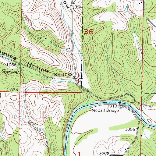 Topographic Map of Old Stillhouse Hollow, MO