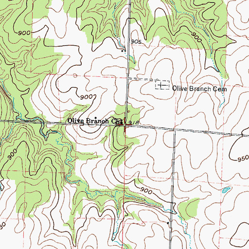 Topographic Map of Olive Branch Church, MO