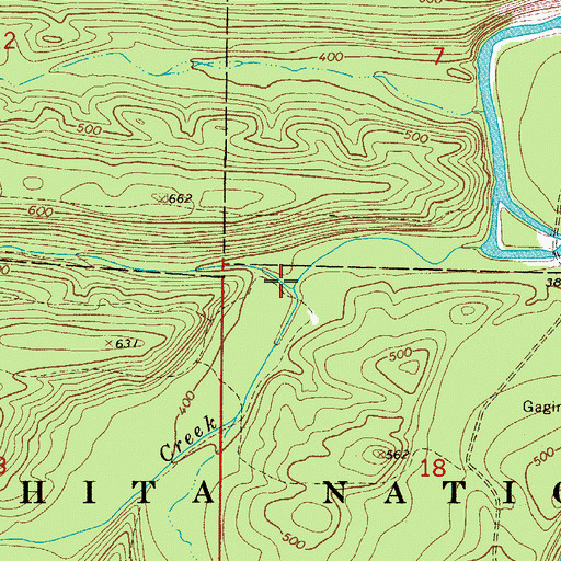 Topographic Map of Little Cove Creek, AR