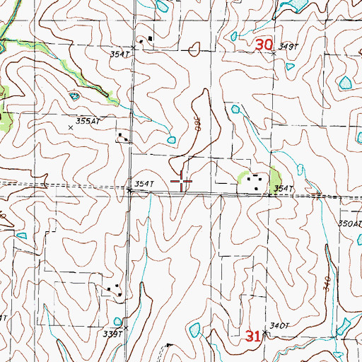 Topographic Map of Olwell School (historical), MO