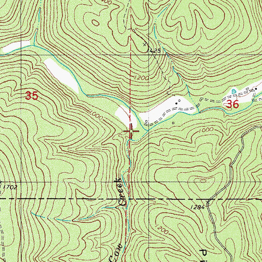 Topographic Map of Little Cow Creek, AR