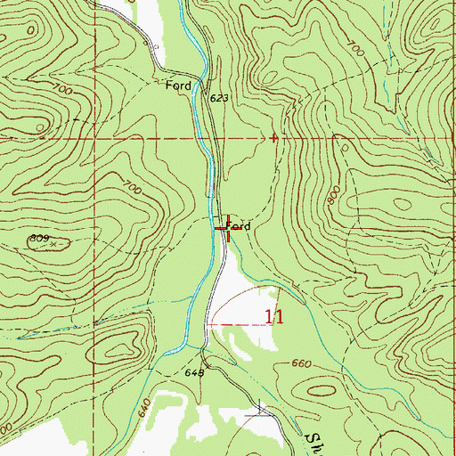 Topographic Map of Little Creek, AR