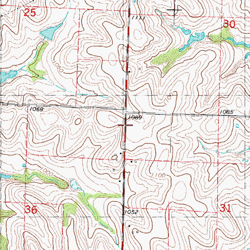 Topographic Map of Opp School (historical), MO
