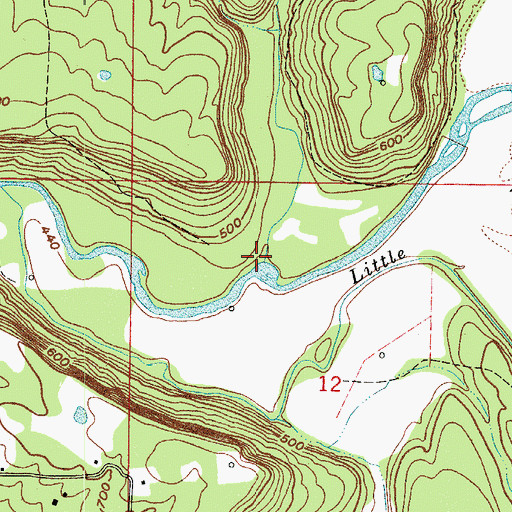 Topographic Map of Little Creek, AR