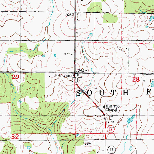 Topographic Map of Orchard Grove School, MO