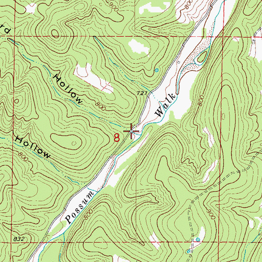 Topographic Map of Orchard Hollow, MO