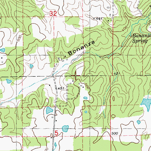 Topographic Map of Ormsby School (historical), MO