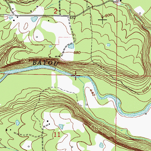 Topographic Map of Little Creek, AR