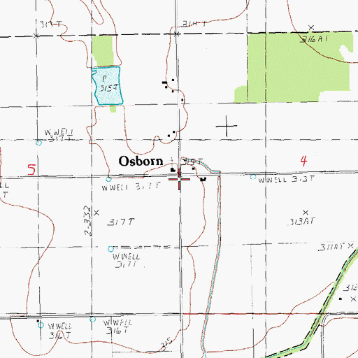Topographic Map of Osborn, MO