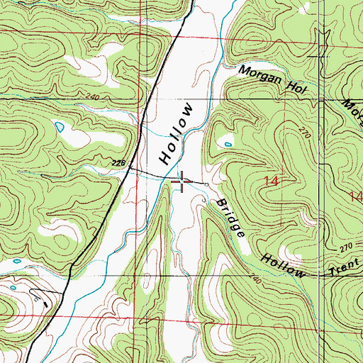 Topographic Map of Osborn Hollow, MO