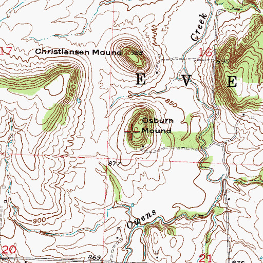 Topographic Map of Osburn Mound, MO