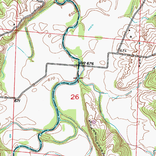 Topographic Map of Otter Creek, MO