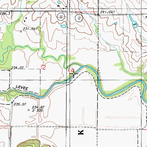 Topographic Map of Otter Creek, MO