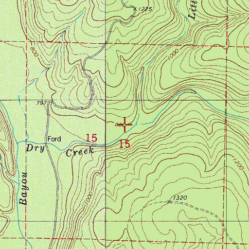 Topographic Map of Little Dry Creek, AR