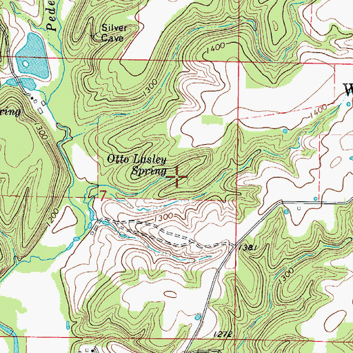 Topographic Map of Otto Lasley Spring, MO