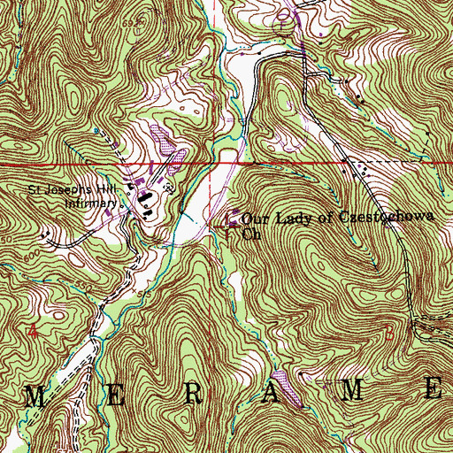 Topographic Map of Our Lady of Czestochowa Church, MO