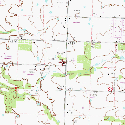 Topographic Map of Little Elm Church, AR
