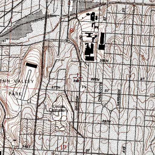 Topographic Map of Our Lady of Sorrows School, MO