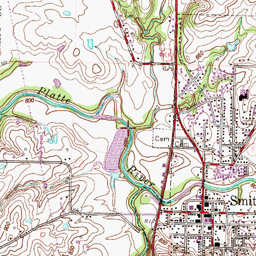 Topographic Map of Owens Branch, MO