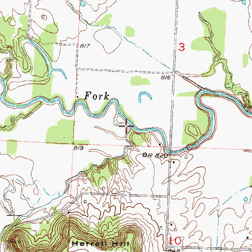 Topographic Map of Owens Creek, MO